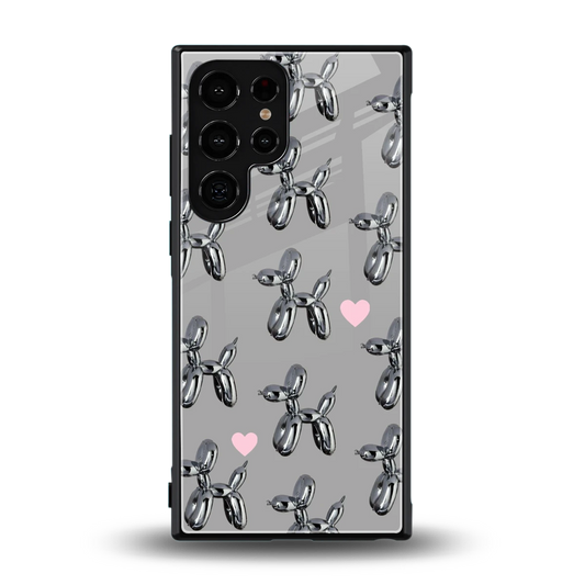 Metallic Pup back phone cover | glass case for samsung galaxy s24 ultra