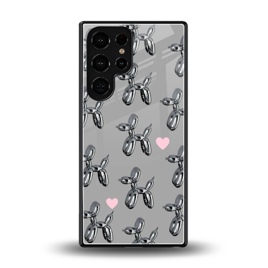 Metallic Pup back phone cover | glass case for samsung galaxy s25 ultra