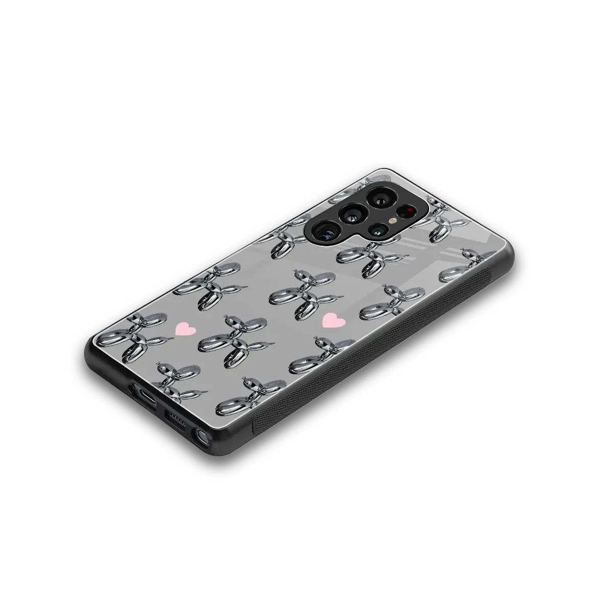 Metallic Pup stylish phone case for samsung galaxy s25 ultra | glossy glass and slim fit