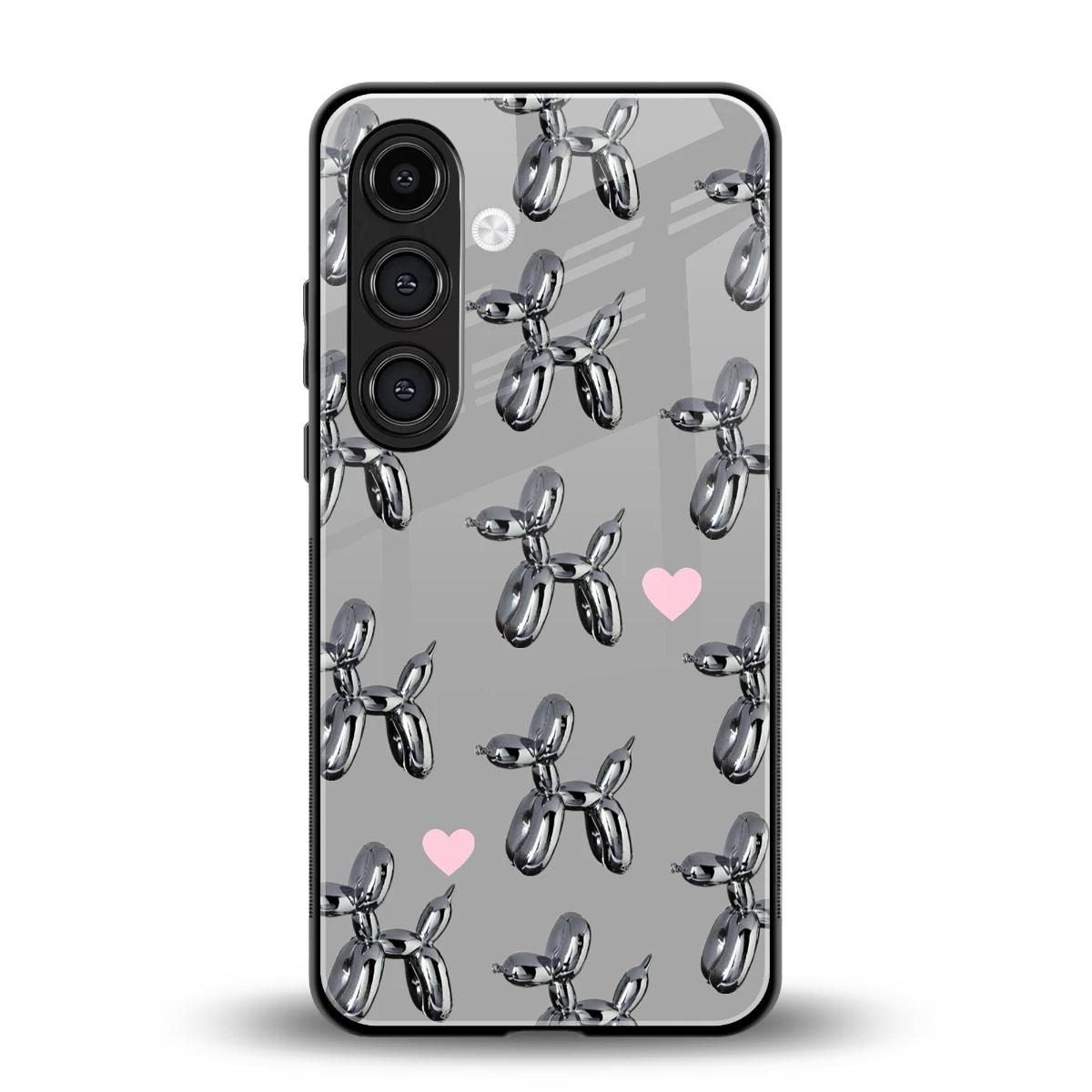Metallic Pup back phone cover | glass case for samsung galaxy s25