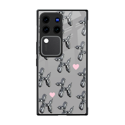 Metallic Pup back phone cover | glass case forvivo v30 pro