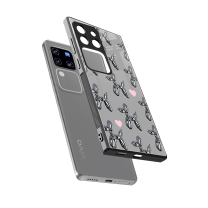 Metallic Pup sleekvivo v30 pro cover with tempered glass back and TPU edges