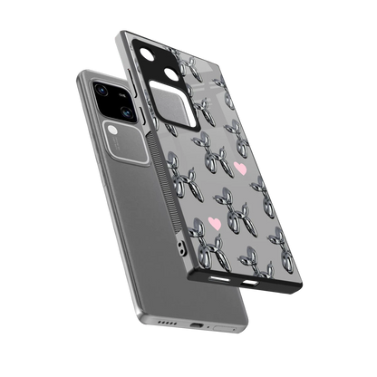Metallic Pup sleek vivo v30 cover with tempered glass back and TPU edges