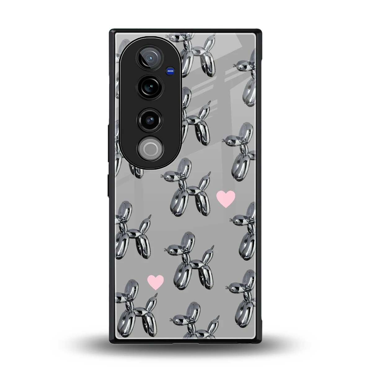 Metallic Pup back phone cover | glass case for vivo v40 pro