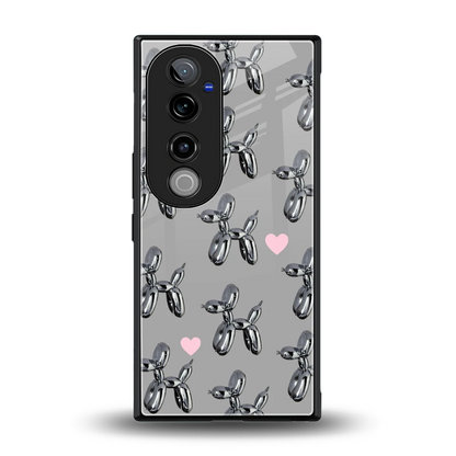 Metallic Pup back phone cover | glass case for vivo v40 pro
