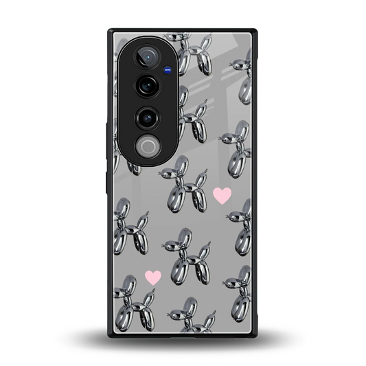 Metallic Pup back phone cover | glass case for vivo v40 pro