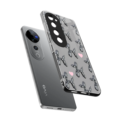Metallic Pup sleek vivo v40 pro cover with tempered glass back and TPU edges