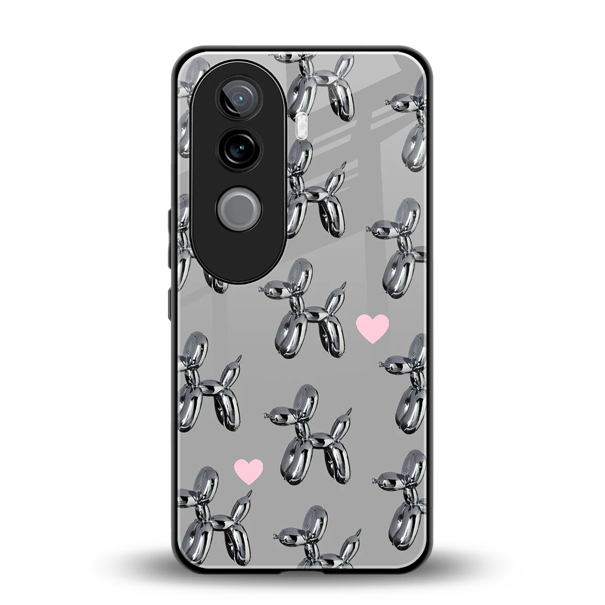 Metallic Pup back phone cover | glass case for vivo v40e