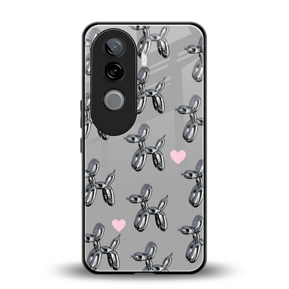 Metallic Pup back phone cover | glass case for vivo v40e