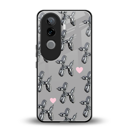 Metallic Pup back phone cover | glass case for vivo v40e