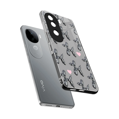 Metallic Pup sleek vivo v40e cover with tempered glass back and TPU edges