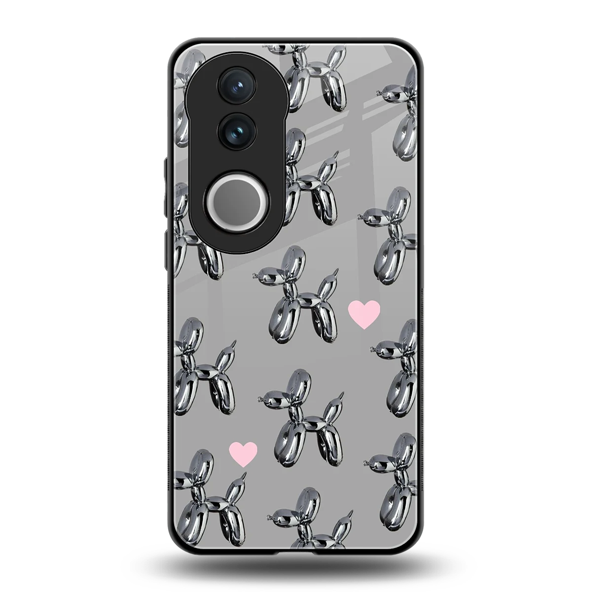 Metallic Pup back phone cover | glass case for vivo v50