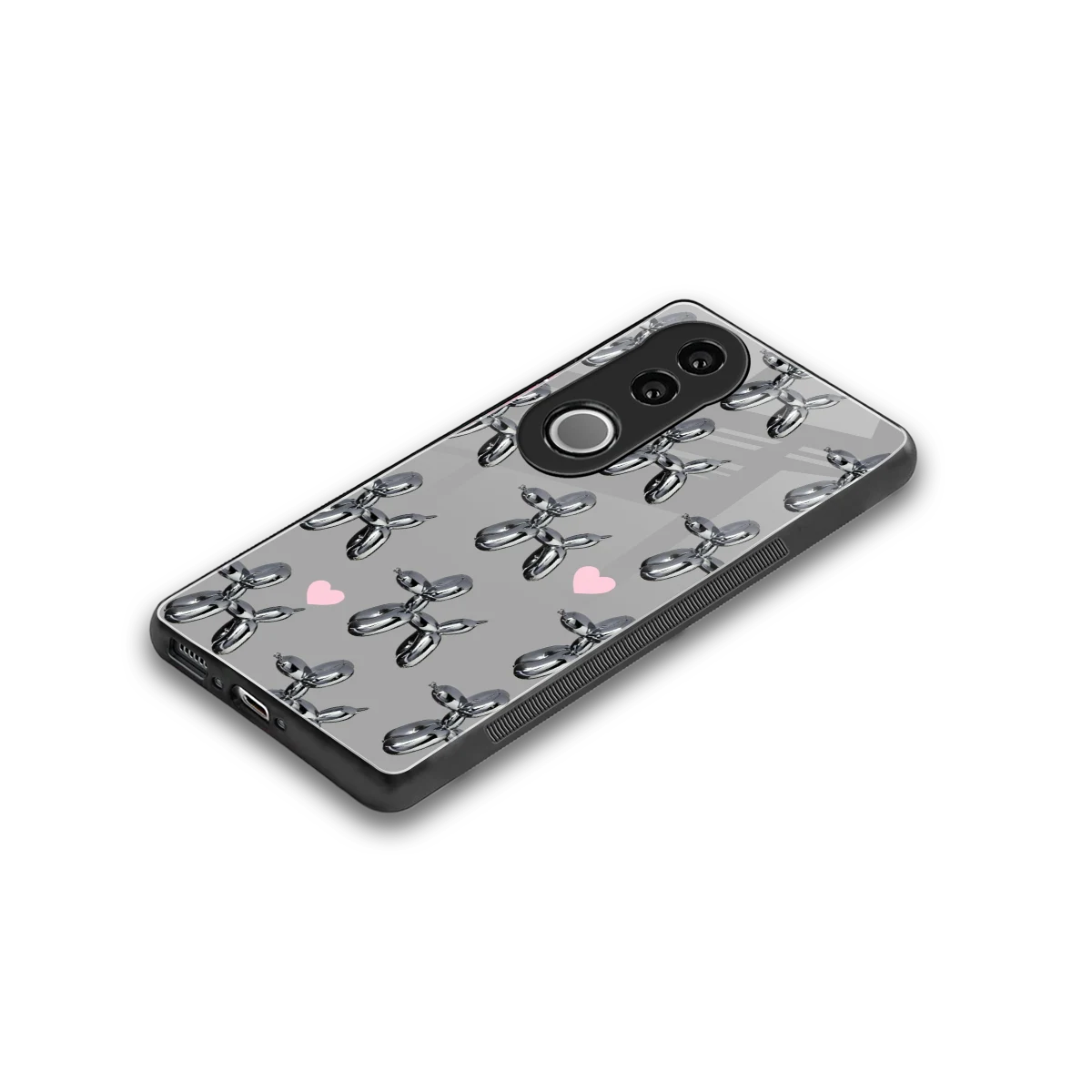 Metallic Pup stylish phone case for vivo v50 | glossy glass and slim fit