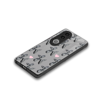 Metallic Pup stylish phone case for vivo v50 | glossy glass and slim fit