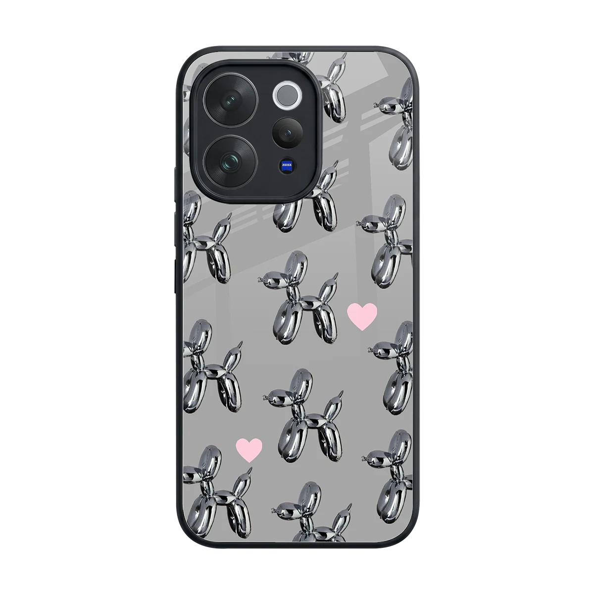Metallic Pup back phone cover | glass case for vivo v70