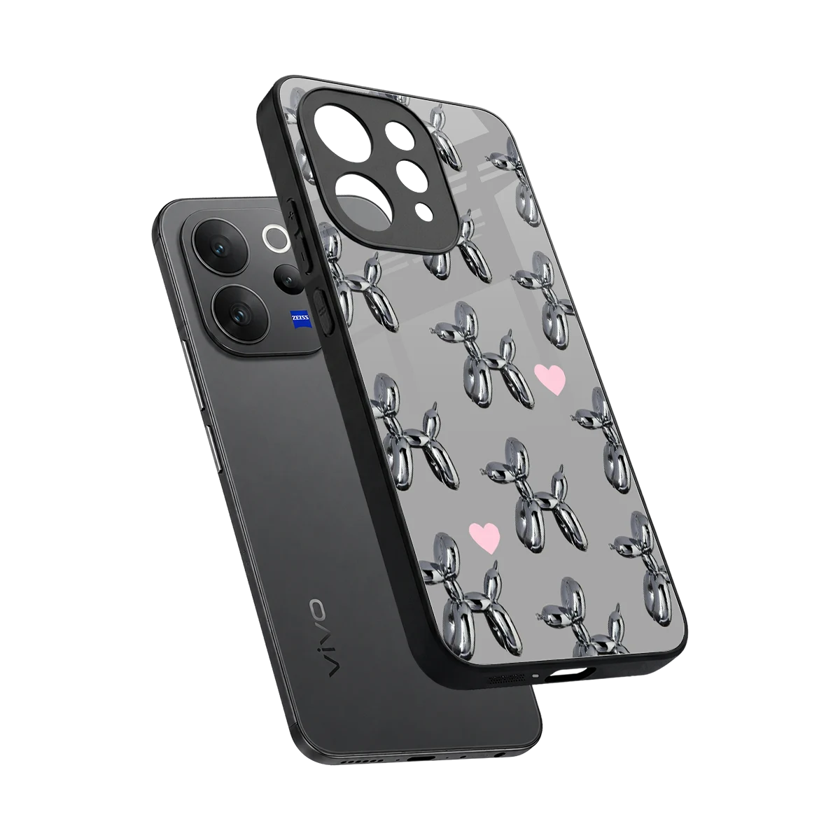 Metallic Pup sleek vivo v70 elite cover with tempered glass back and TPU edges