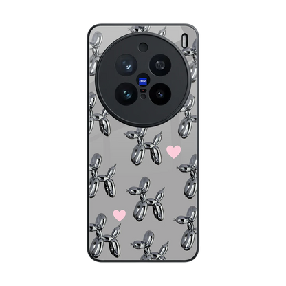 Metallic Pup back phone cover | glass case for vivo x200 pro