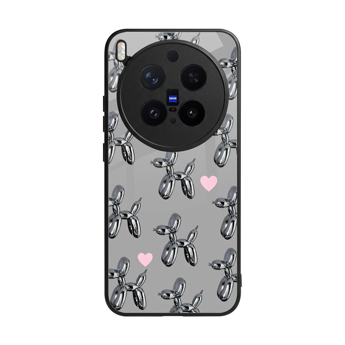 Metallic Pup back phone cover | glass case for vivo x300 pro
