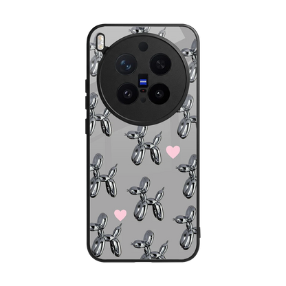Metallic Pup back phone cover | glass case for vivo x300 pro