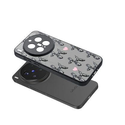 Metallic Pup sleek vivo x300 pro cover with tempered glass back and TPU edges