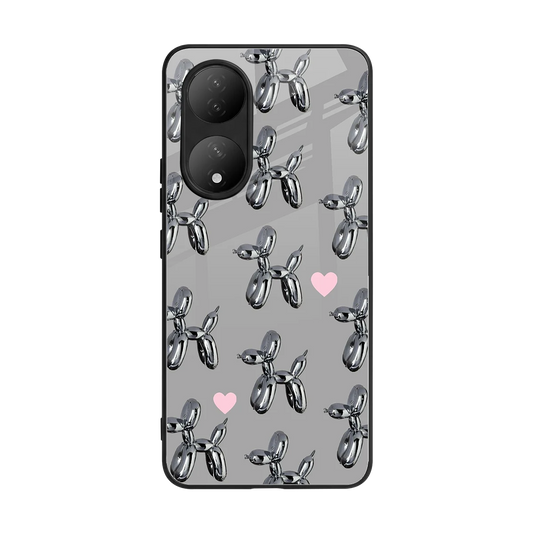 Metallic Pup back phone cover | glass case for Vivo-y100