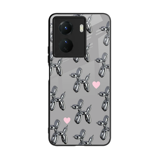 Metallic Pup back phone cover | glass case for vivo y16