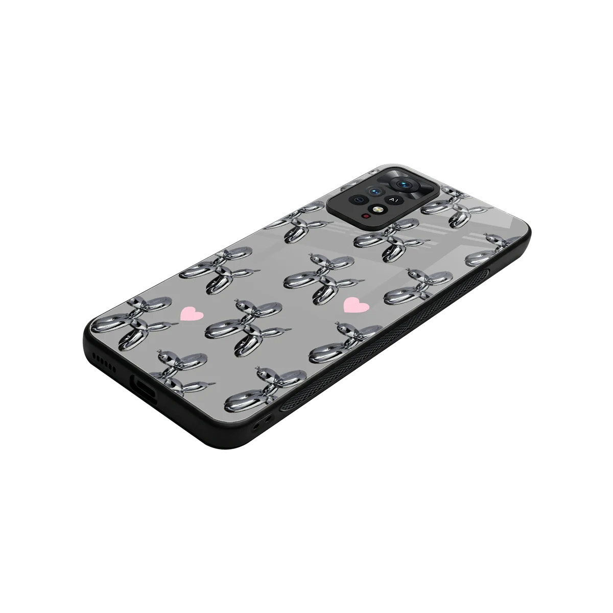 Metallic Pup stylish phone case for redmi note 11 pro | glossy glass and slim fit