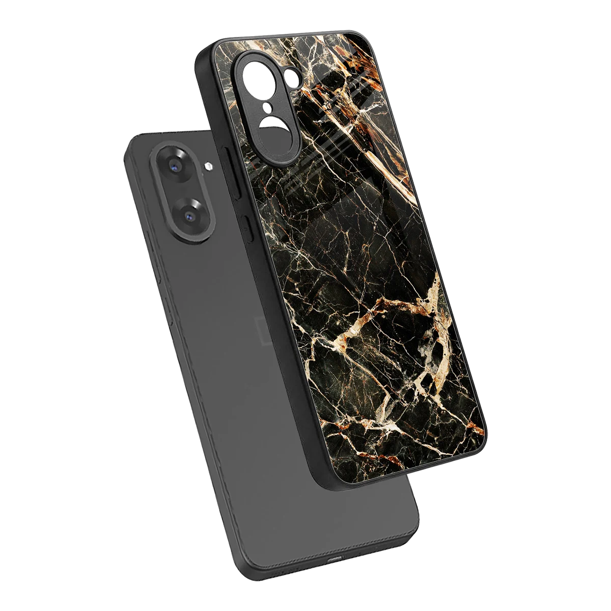 Midnight Gold sleek oneplus nord ce5 5g cover with tempered glass back and TPU edges