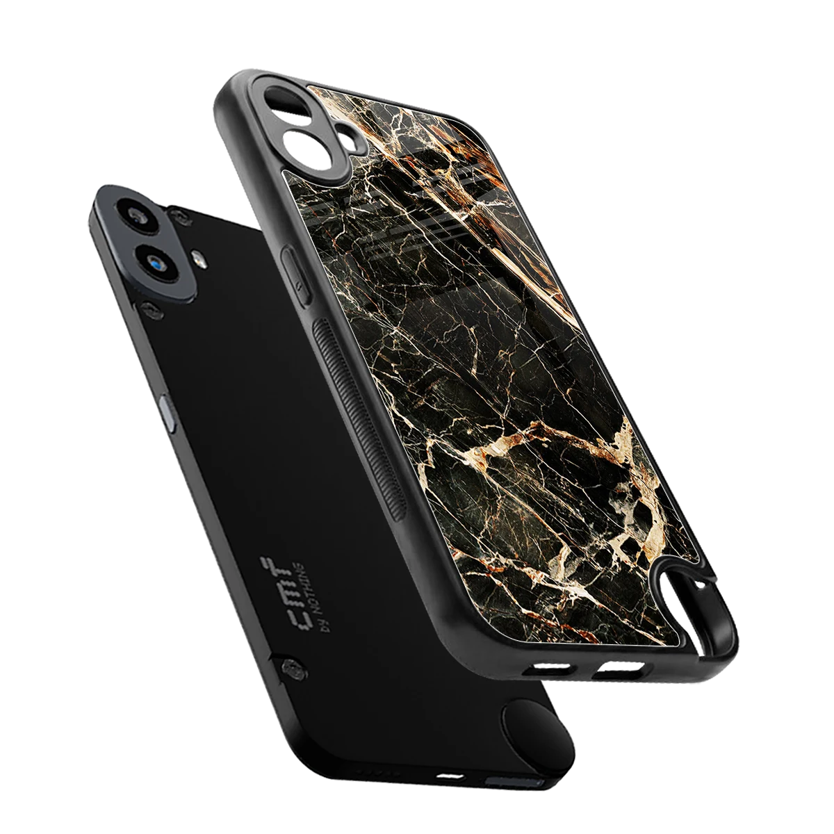 Midnight Gold sleek cmf nothing phone 1 cover with tempered glass back and TPU edges