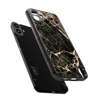 Midnight Gold sleek cmf nothing phone 1 cover with tempered glass back and TPU edges