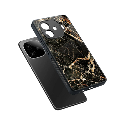 Midnight Gold sleek iqoo neo 10r 5g cover with tempered glass back and TPU edges
