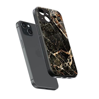Midnight Gold sleek iphone 13 cover with tempered glass back and TPU edges