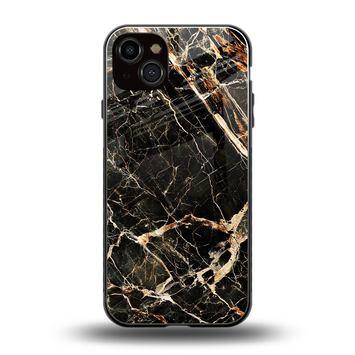 Midnight Gold back phone cover | glass case for iphone 14 plus