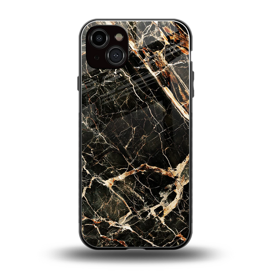 Midnight Gold back phone cover | glass case for iphone 14 plus
