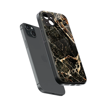 Midnight Gold sleek iphone 14 plus cover with tempered glass back and TPU edges