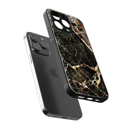 Midnight Gold sleek iphone 15 pro max cover with tempered glass back and TPU edges