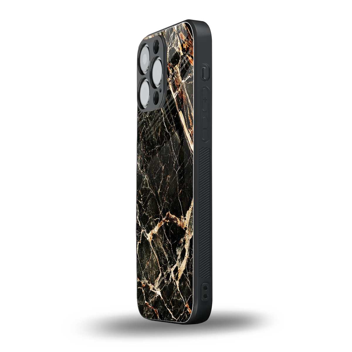 Midnight Gold iphone 15 pro max mobile cover | shockproof glass phone case