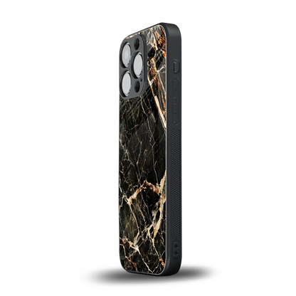 Midnight Gold iphone 15 pro mobile cover | shockproof glass phone case