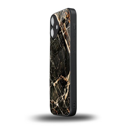 Midnight Gold iphone 16 plus mobile cover | shockproof glass phone case