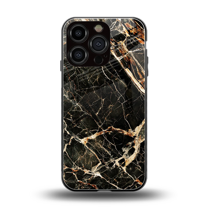 Midnight Gold back phone cover | glass case for iphone 16 pro