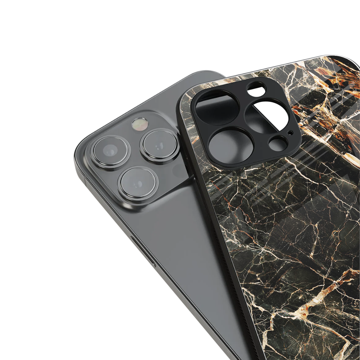 Midnight Gold Phone Case for Iphone 16 | Glass Case
