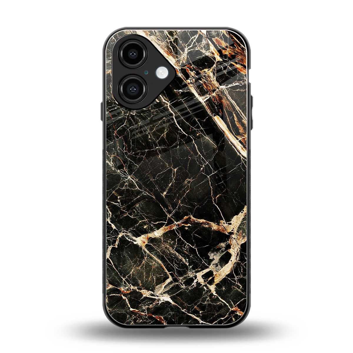 Midnight Gold back phone cover | glass case for iphone 16