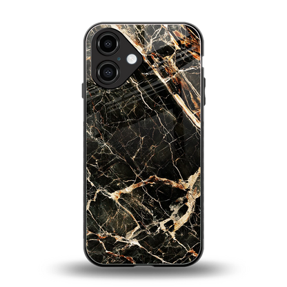 Midnight Gold back phone cover | glass case for iphone 16