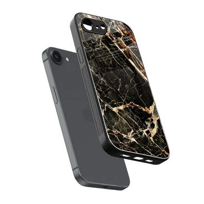 Midnight Gold sleek iphone 16e cover with tempered glass back and TPU edges