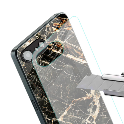 Midnight Gold stylish phone case for iphone 17e | glossy glass and slim fit