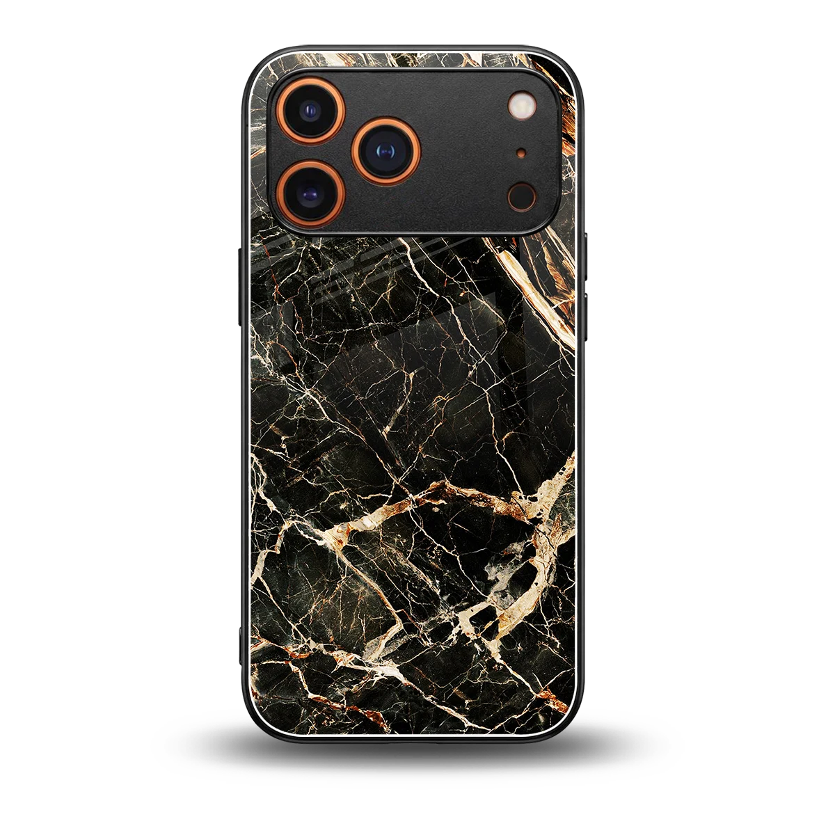 Midnight Gold back phone cover | glass case for iphone 17 pro