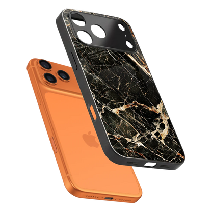 Midnight Gold sleek iphone 17 pro cover with tempered glass back and TPU edges