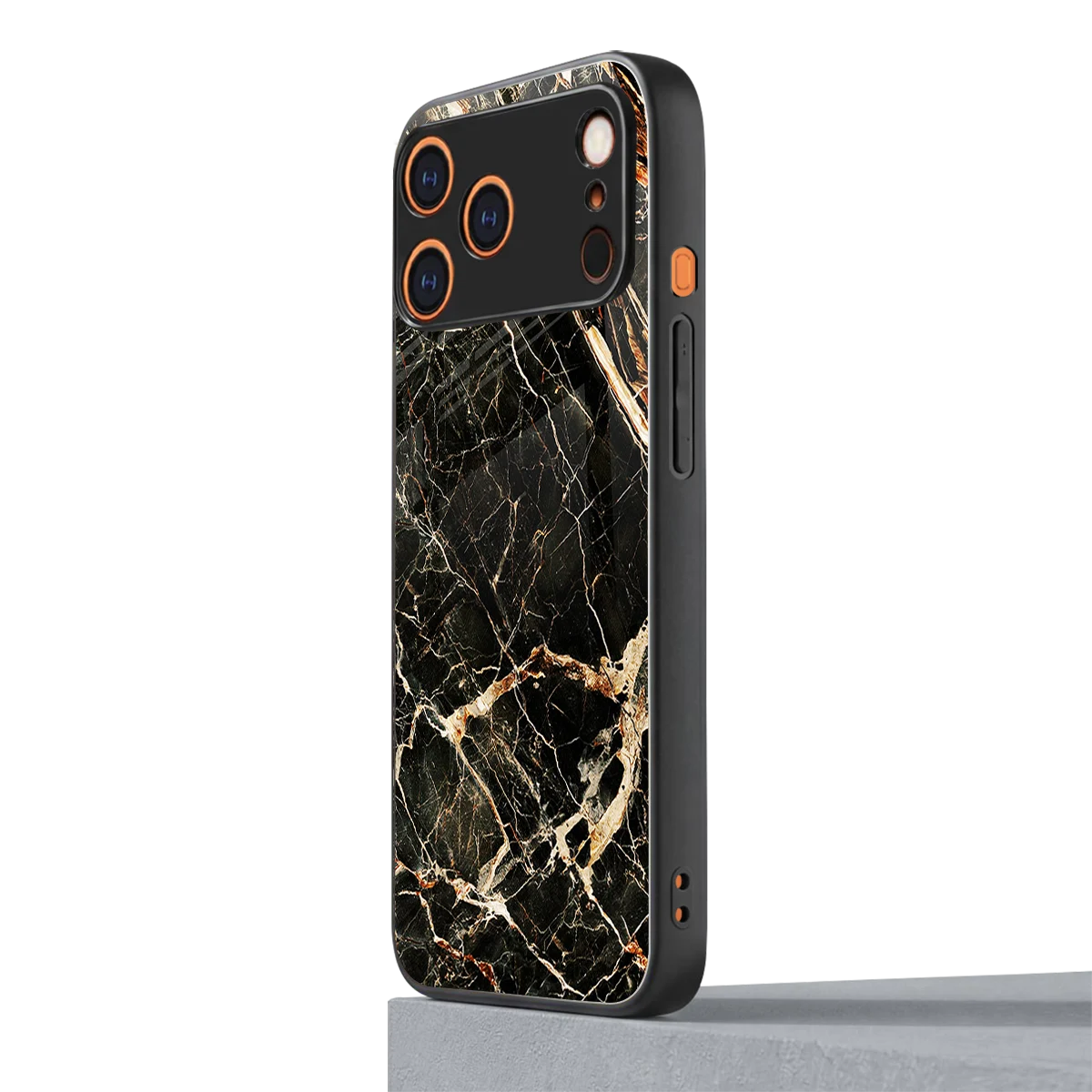 Midnight Gold iphone 17 pro mobile cover | shockproof glass phone case