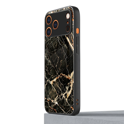 Midnight Gold iphone 17 pro mobile cover | shockproof glass phone case