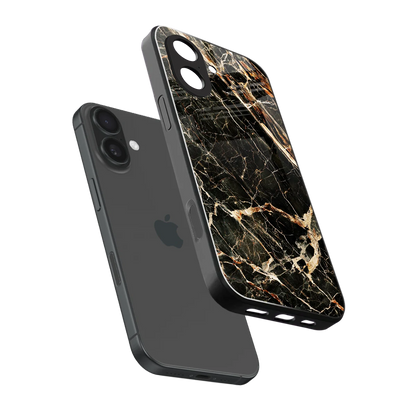 Midnight Gold sleek iphone 17 cover with tempered glass back and TPU edges